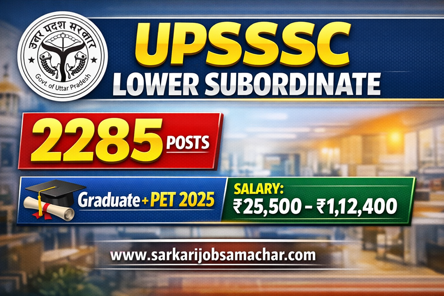 UPSSSC Combined Lower Subordinate Services (Graduate Level) Recruitment 2026 – Apply Online for 2285 Posts